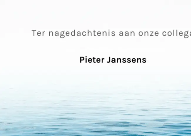 Overlijden collega Pieter Janssens